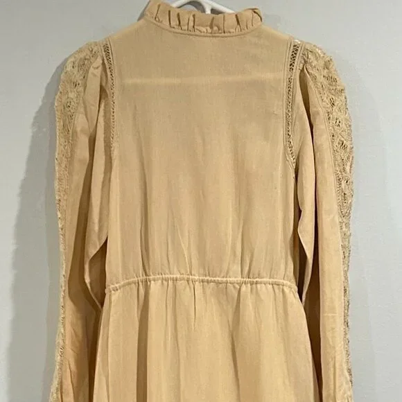Sezane Mock Neck Long Dress in Neutral Color Size 38/6 - Picture 4 of 10